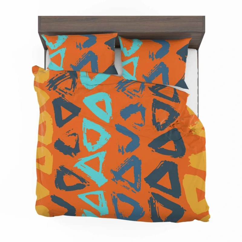 Hand Drawn Triangle Brush Design Bedding Set 2