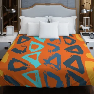 Hand Drawn Triangle Brush Design Duvet Cover