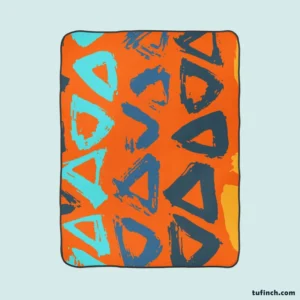 Hand Drawn Triangle Brush Design Fleece Blanket 1