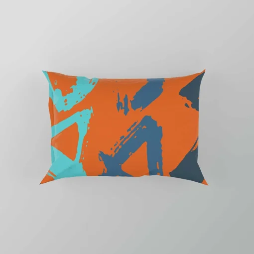 Hand Drawn Triangle Brush Design Pillow Case