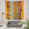 Hand Drawn Triangle Brush Design Wall Tapestry