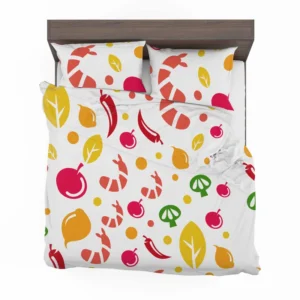 Hand Drawn Tropical Fruit Pattern Bedding Set 1