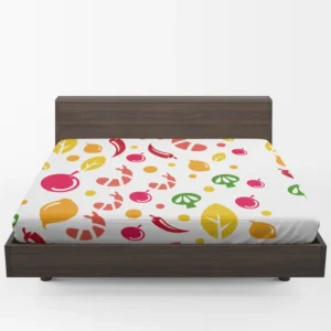 Hand Drawn Tropical Fruit Pattern Fitted Sheet 1