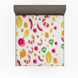 Hand Drawn Tropical Fruit Pattern Fitted Sheet