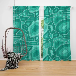 Hand Drawn Turtle Shell Pattern Curtain