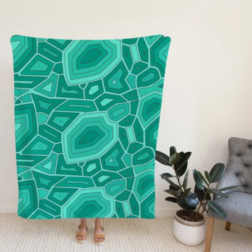 Hand Drawn Turtle Shell Pattern Fleece Blanket