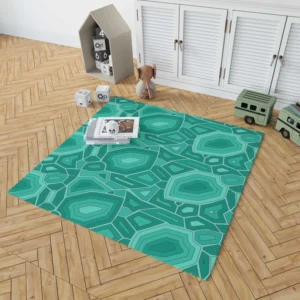 Hand Drawn Turtle Shell Pattern Rug 1