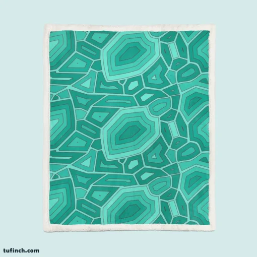 Hand Drawn Turtle Shell Pattern Sherpa Fleece Blanket 1