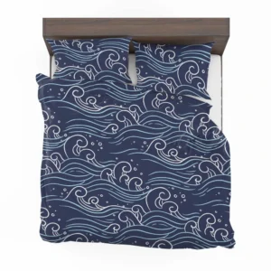 Hand Drawn Wave Off Pattern Bedding Set 2