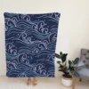 Hand Drawn Wave Off Pattern Fleece Blanket