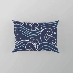 Hand Drawn Wave Off Pattern Pillow Case