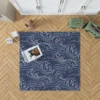 Hand Drawn Wave Off Pattern Rug