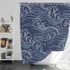 Hand Drawn Wave Off Pattern Shower Curtain