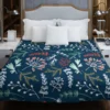 Hand Drawn Winter Floral Design Duvet Cover