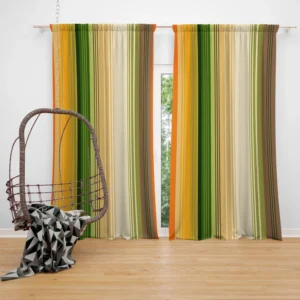 Hand Drawn Woodsy Stripes Curtain