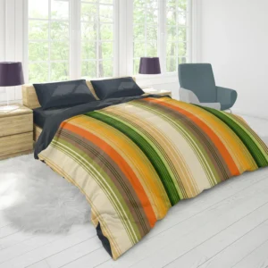 Hand Drawn Woodsy Stripes Duvet Cover 1