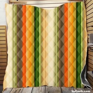 Hand Drawn Woodsy Stripes Quilt Blanket