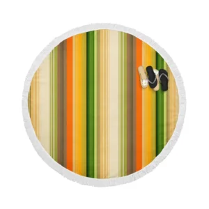 Hand Drawn Woodsy Stripes Round Beach Towel