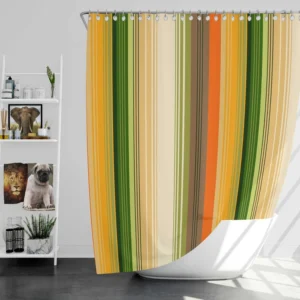 Hand Drawn Woodsy Stripes Shower Curtain