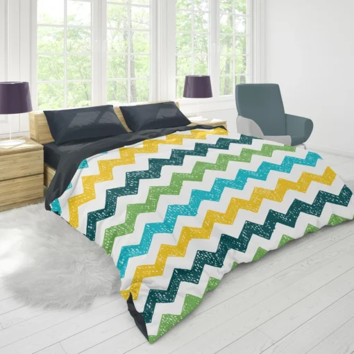 Hand Drawn Zigzag Pattern Duvet Cover 1