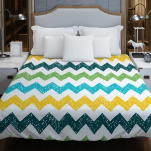 Hand Drawn Zigzag Pattern Duvet Cover