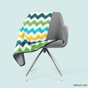 Hand Drawn Zigzag Pattern Fleece Blanket 2