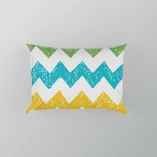 Hand Drawn Zigzag Pattern Pillow Case