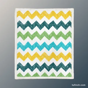 Hand Drawn Zigzag Pattern Sherpa Fleece Blanket 1