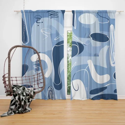 Hand Painted Abstract Art Curtain