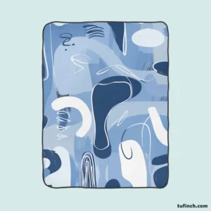 Hand Painted Abstract Art Fleece Blanket 1