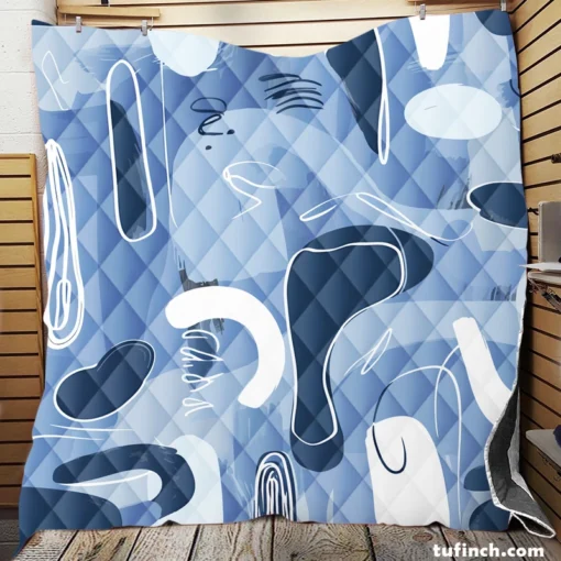 Hand Painted Abstract Art Quilt Blanket