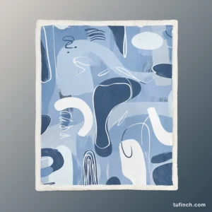 Hand Painted Abstract Art Sherpa Fleece Blanket 1