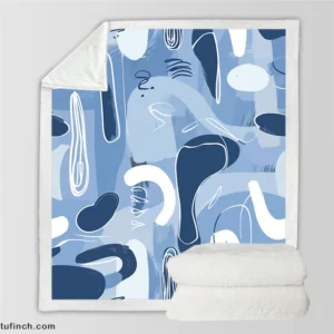 Hand Painted Abstract Art Sherpa Fleece Blanket