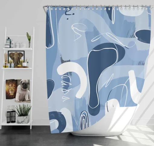 Hand Painted Abstract Art Shower Curtain