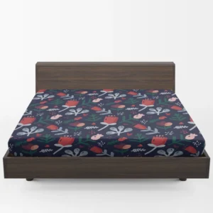 Hand Painted Abstract Floral Pattern Fitted Sheet 1