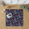 Hand Painted Abstract Floral Pattern Rug