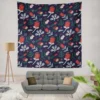 Hand Painted Abstract Floral Pattern Wall Tapestry