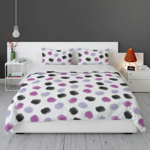 Hand Painted Black Blue Purple Giraffe Design Bedding Set 1