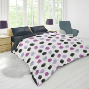 Hand Painted Black Blue Purple Giraffe Design Duvet Cover 1