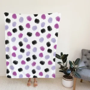 Hand Painted Black Blue Purple Giraffe Design Fleece Blanket