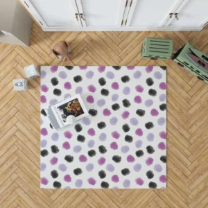 Hand Painted Black Blue Purple Giraffe Design Rug