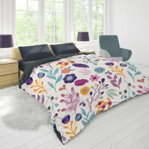 Hand Painted Exotic Floral Pattern Duvet Cover 1