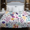 Hand Painted Exotic Floral Pattern Duvet Cover