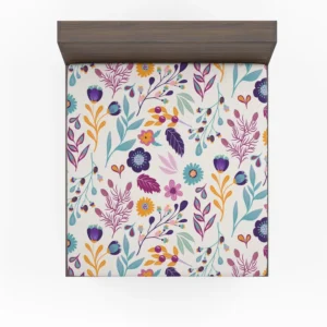 Hand Painted Exotic Floral Pattern Fitted Sheet