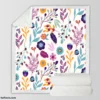 Hand Painted Exotic Floral Pattern Sherpa Fleece Blanket