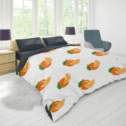 Hand Painted Orange Design Duvet Cover 1