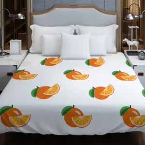 Hand Painted Orange Design Duvet Cover