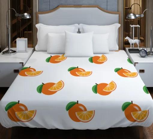 Hand Painted Orange Design Duvet Cover