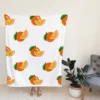 Hand Painted Orange Design Fleece Blanket