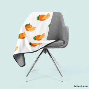 Hand Painted Orange Design Fleece Blanket 2